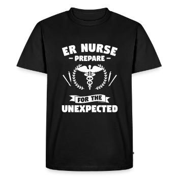 Une infirmière de l’urgence se prépare à l’urgence inattendue - T-shirt Premium bio Homme - noir - Devant - Nico (187cm)