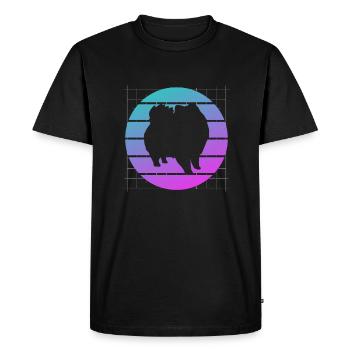 Retro Pomeranian Dog Lover - Men's Premium Organic T-Shirt - black - Front - Nico (187cm)