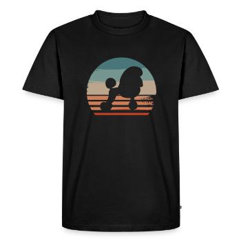 Vintage Retro Poodle Poodles Dog Lover - Men's Premium Organic T-Shirt - black - Front - Nico (187cm)