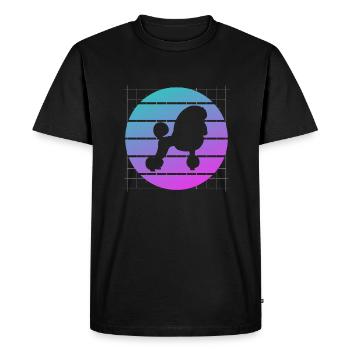 Retro Poodle Poodles Dog Lover - Men's Premium Organic T-Shirt - black - Front - Nico (187cm)