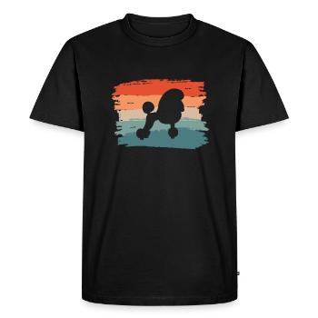 Vintage Retro Poodle Poodles Dog Lover - Men's Premium Organic T-Shirt - black - Front - Nico (187cm)