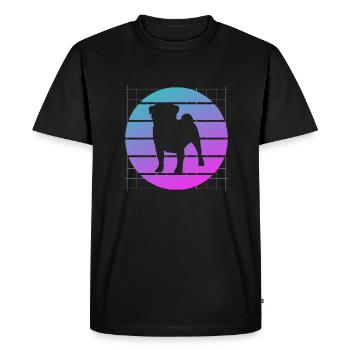 Retro Pug Pugs Dog Lover - Men's Premium Organic T-Shirt - black - Front - Nico (187cm)