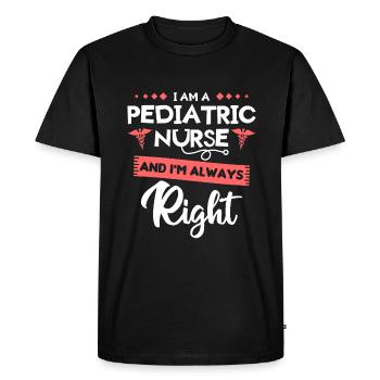 Je suis infirmière pédiatrique et j’ai toujours raison - T-shirt Premium bio Homme - noir - Devant - Nico (187cm)