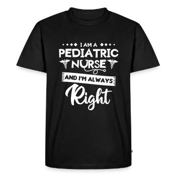 Je suis infirmière pédiatrique et j’ai toujours raison - T-shirt Premium bio Homme - noir - Devant - Nico (187cm)