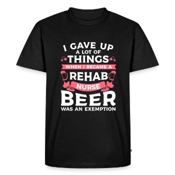 I Gave Up A Lot Of Things When I Became A Rehab - Men's Premium Organic T-Shirt - black - Front - Nico (187cm)