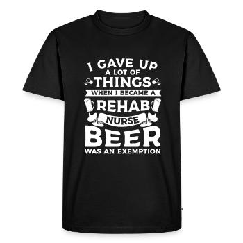 I Gave Up A Lot Of Things When I Became A Rehab - Men's Premium Organic T-Shirt - black - Front - Nico (187cm)