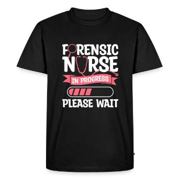 Forensic Nurse In Progress Please Wait RN Nurses - Men's Premium Organic T-Shirt - black - Front - Nico (187cm)