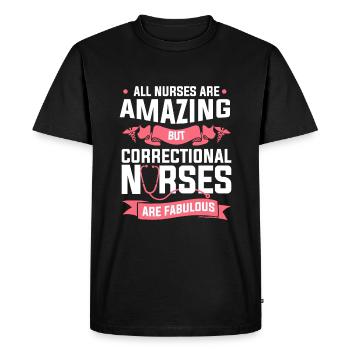All Nurses Are Amazing But Correctional Nurses Are - Men's Premium Organic T-Shirt - black - Front - Nico (187cm)