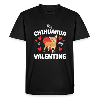 Mon Chihuahua est ma Saint-Valentin - T-shirt Premium bio Homme - noir - Devant - Nico (187cm)