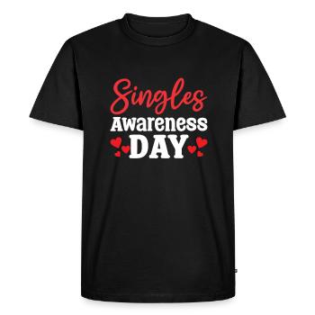 Journée de sensibilisation des célibataires Drôle de Saint-Valentin - T-shirt Premium bio Homme - noir - Devant - Nico (187cm)