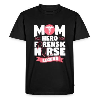 Mom Hero Forensic Nurse Legend RN Nurses - Men's Premium Organic T-Shirt - black - Front - Nico (187cm)