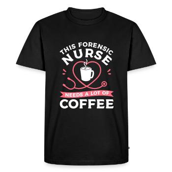 This Forensic Nurse Needs A Lot Of Coffee RN - T-shirt Premium bio Homme - noir - Devant - Nico (187cm)