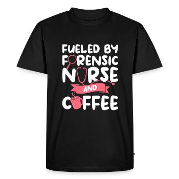 Fueled By Forensic Nurse And Coffee ER Nurses - Men's Premium Organic T-Shirt - black - Front - Nico (187cm)