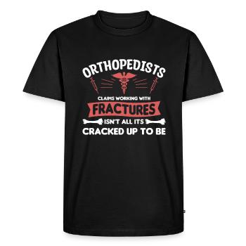 Orthopedists Claims Working With Fractures - Men's Premium Organic T-Shirt - black - Front - Nico (187cm)
