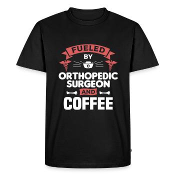Fueled By Orthopedic Surgeon And Coffee - Men's Premium Organic T-Shirt - black - Front - Nico (187cm)