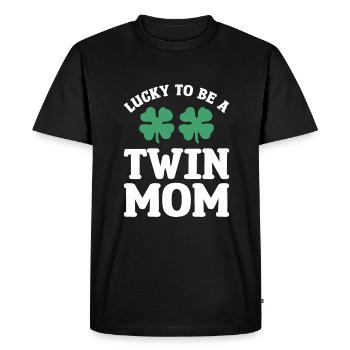 Chanceux d’être une maman jumelle Saint de la Saint-Patrick - T-shirt Premium bio Homme - noir - Devant - Nico (187cm)