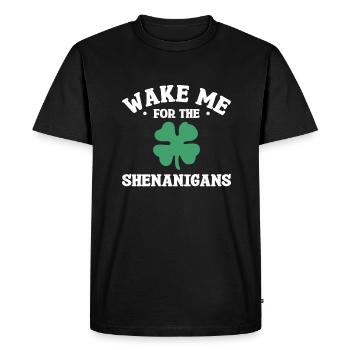 Réveille-moi pour les manigances La Saint-Patrick - T-shirt Premium bio Homme - noir - Devant - Nico (187cm)