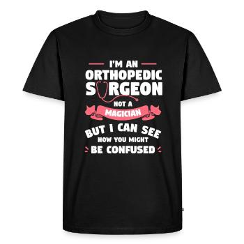 I'm An Orthopedic Surgeon Not A Magician - Men's Premium Organic T-Shirt - black - Front - Nico (187cm)