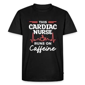 Cette infirmière cardiaque fonctionne sur le cardiologue à la caféine - T-shirt Premium bio Homme - noir - Devant - Nico (187cm)