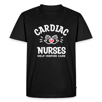 Cardiac Nurses Help Inspire Care Cardiology Nurse - Men's Premium Organic T-Shirt - black - Front - Nico (187cm)