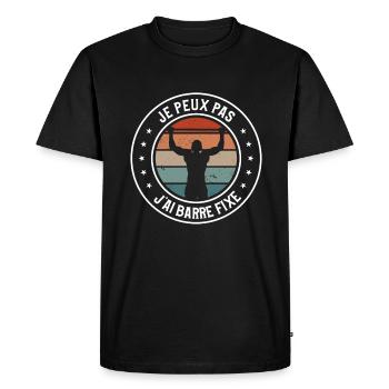 Je Peux Pas J'ai Barre Fixe - T-shirt Premium bio Homme - noir - Devant - Nico (187cm)