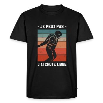 Je Peux Pas J'ai Chute Libre Parachutiste - T-shirt Premium bio Homme - noir - Devant - Nico (187cm)