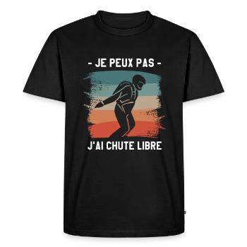 Je Peux Pas J'ai Chute Libre Parachutiste - T-shirt Premium bio Homme - noir - Devant - Nico (187cm)