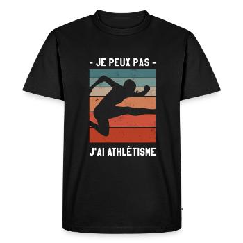 Je Peux Pas J'ai Athlétisme Athlète - T-shirt Premium bio Homme - noir - Devant - Nico (187cm)
