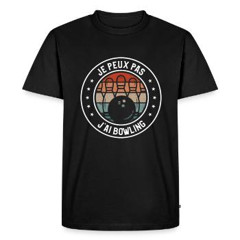 Je Peux Pas J'ai Bowling Quilleur - T-shirt Premium bio Homme - noir - Devant - Nico (187cm)