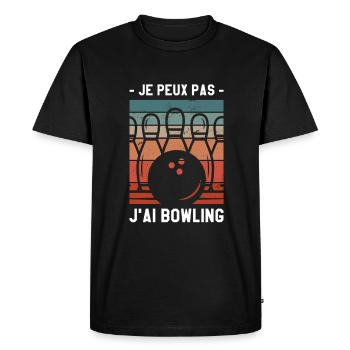 Je Peux Pas J'ai Bowling Quilleur - T-shirt Premium bio Homme - noir - Devant - Nico (187cm)