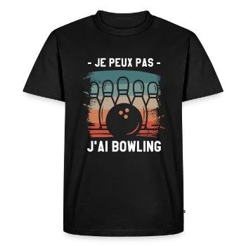 Je Peux Pas J'ai Bowling Quilleur - T-shirt Premium bio Homme - noir - Devant - Nico (187cm)