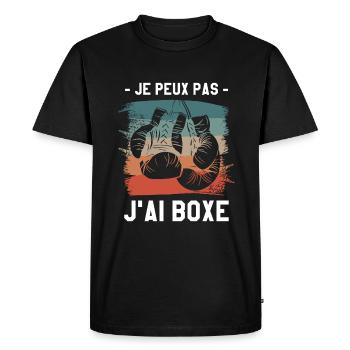 Je Peux Pas J'ai Boxe Boxeur - T-shirt Premium bio Homme - noir - Devant - Nico (187cm)