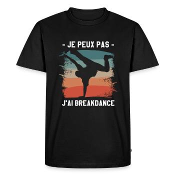 Je Peux Pas J'ai Breakdance Breakdancing - T-shirt Premium bio Homme - noir - Devant - Nico (187cm)