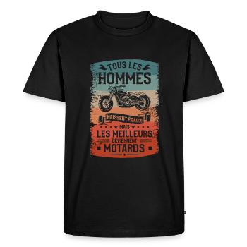 Mais Les Meilleurs Deviennent Motards Moto Motard - T-shirt Premium bio Homme - noir - Devant - Nico (187cm)
