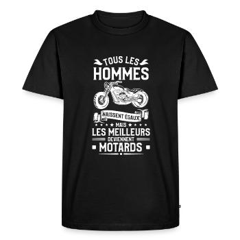 Mais Les Meilleurs Deviennent Motards Moto Motard - T-shirt Premium bio Homme - noir - Devant - Nico (187cm)