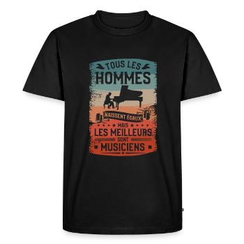 Mais Les Meilleurs Sont Musiciens Musique Musicien - T-shirt Premium bio Homme - noir - Devant - Nico (187cm)