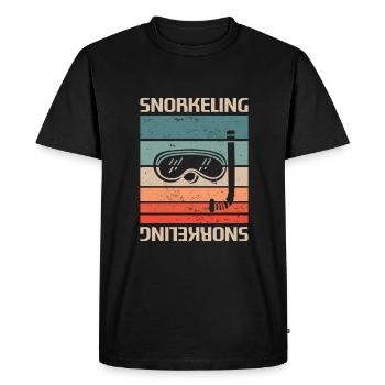 Retro Vintage Classic Snorkeling Snorkeler - Men's Premium Organic T-Shirt - black - Front - Nico (187cm)