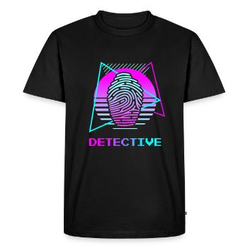 Enquêteur-détective rétro - T-shirt Premium bio Homme - noir - Devant - Nico (187cm)