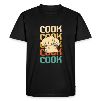 Retro Vintage Classic Chef Cook Cooking - Men's Premium Organic T-Shirt - black - Front - Nico (187cm)