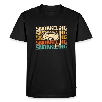 Retro Vintage Classic Snorkeling Snorkeler - Men's Premium Organic T-Shirt - black - Front - Nico (187cm)