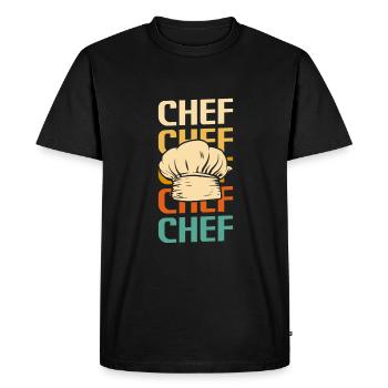 Retro Vintage Classic Chef Cook Cooking - Men's Premium Organic T-Shirt - black - Front - Nico (187cm)