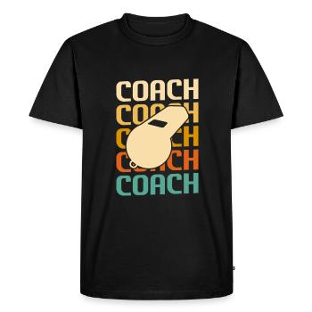 Rétro Vintage Classic Coach Coaching - T-shirt Premium bio Homme - noir - Devant - Nico (187cm)