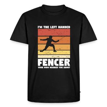 Je suis l’escrimeur gaucher que ta mère t’a prévenu - T-shirt Premium bio Homme - noir - Devant - Nico (187cm)
