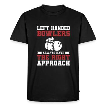 Les boulistes gauchers ont toujours la bonne approche - T-shirt Premium bio Homme - noir - Devant - Nico (187cm)