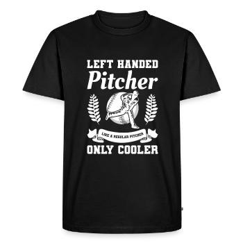 Lanceur gaucher comme un lanceur régulier seulement - T-shirt Premium bio Homme - noir - Devant - Nico (187cm)