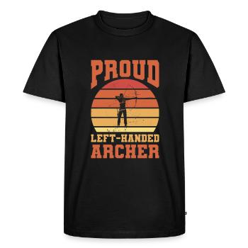 Proud Left-Handed Archer Lefty Archery - Men's Premium Organic T-Shirt - black - Front - Nico (187cm)