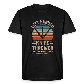 Lanceur de couteaux gaucher comme un droitier - T-shirt Premium bio Homme - noir - Devant - Nico (187cm)