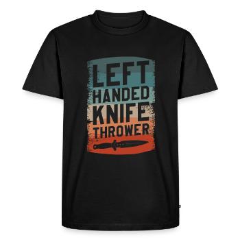 Lanceur de couteaux gaucher Lancer de couteau gaucher - T-shirt Premium bio Homme - noir - Devant - Nico (187cm)