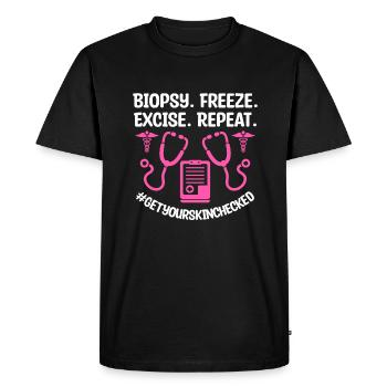 Biopsie Congélation Accise Répétitif Dermatologue - T-shirt Premium bio Homme - noir - Devant - Nico (187cm)