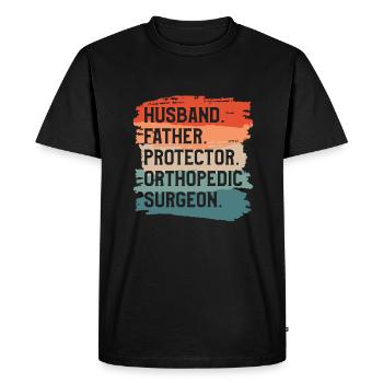 Husband Father Protector Orthopedic Surgeon - Men's Premium Organic T-Shirt - black - Front - Nico (187cm)